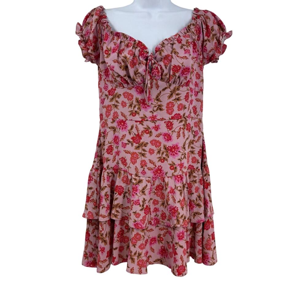 City Triangles Y2K Dress 11 M Floral Milkmaid Babydoll Fairy Coquette Tiered